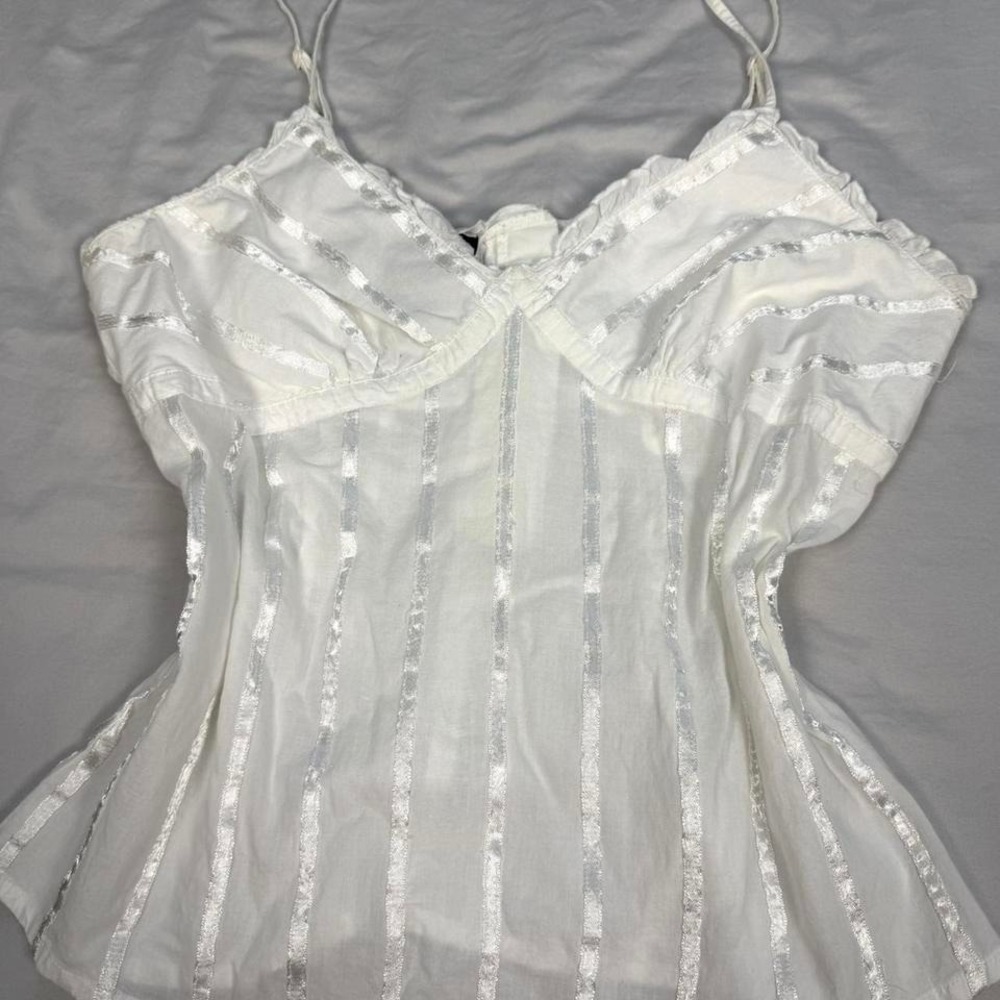 Vintage y2k City Streets white babydoll tank top blouse - Picture 2 of 6